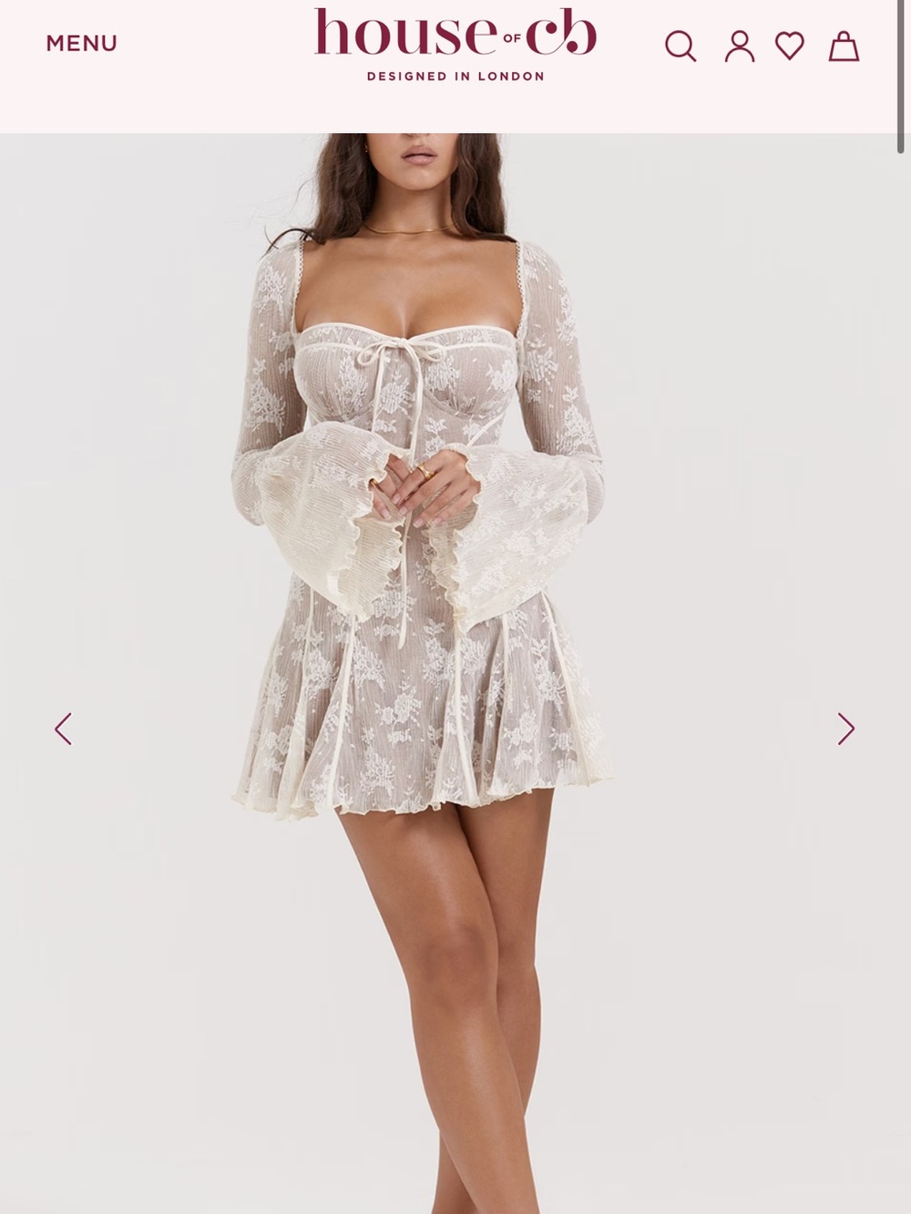 House of CB Analisa Cream Lace Corset Mini Dress - Picture 2 of 7